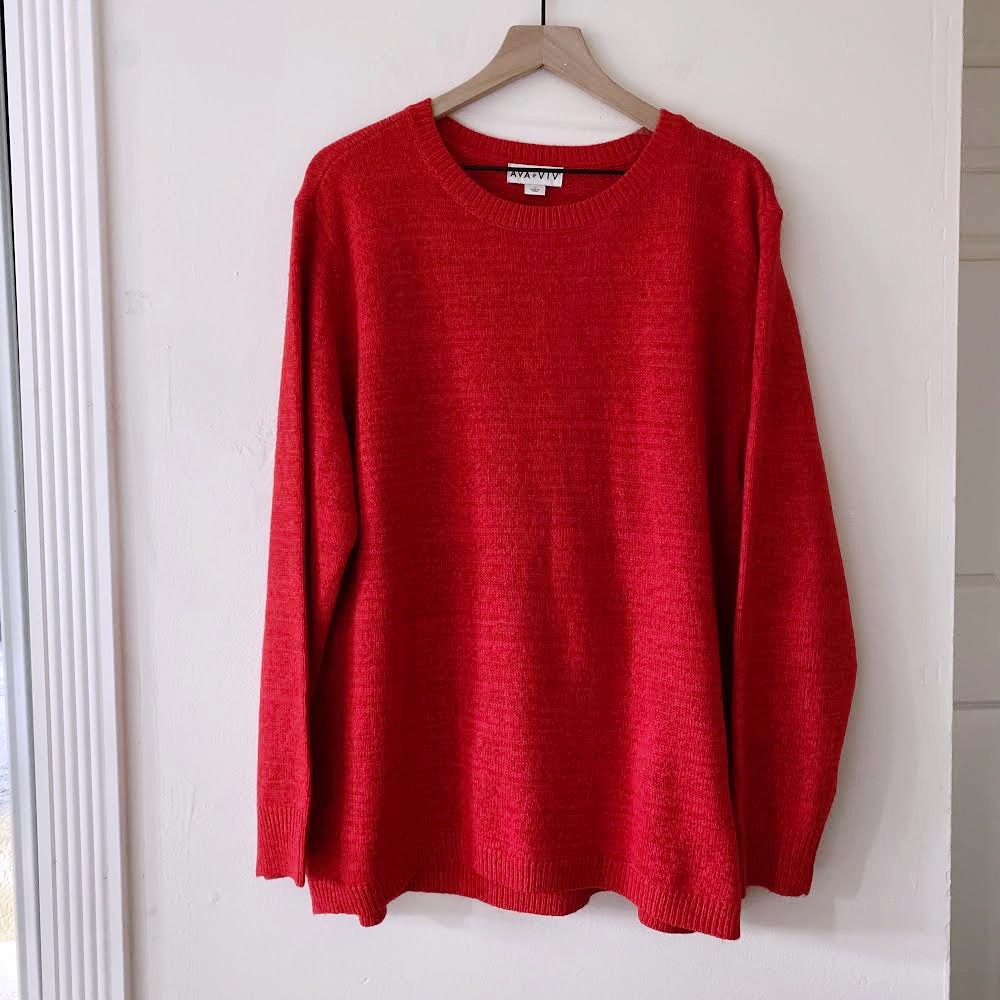Ava & Viv red knit pullover sweater size 1x